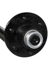 Close up of a 5,200-pound capacity round drop trailer axle idler hub.