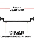 A 6,000-pound capacity drop trailer axle with idler hubs measurement guide.
