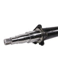 Close up of a 6,000-pound capacity round straight trailer axle spindle.