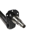 Close up of a 7,000-pound capacity round drop trailer axle spindle.