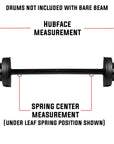 A 7,000-pound capacity bare beam round straight trailer measurement guide.
